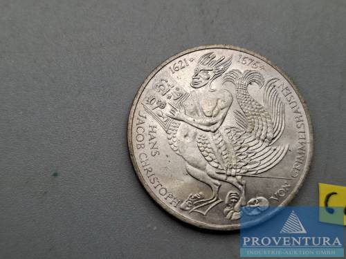 Silbermünze Bundesrepublik Deutschland 5 DM Hans Jacob Christoph von Grimmelshausen 1976 st Silber .625 11.2 gr Rauhgewicht